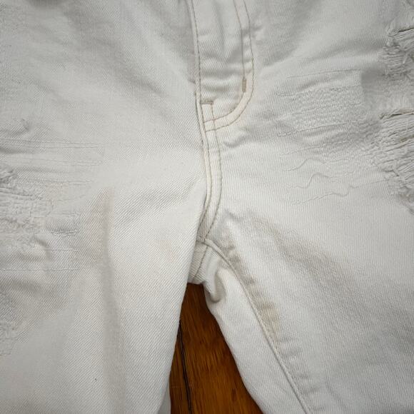 CURRENT/ELLIOTT The High Waist Straight Destroyed Jeans Super Salty Repair 27 - Picture 6 of 15